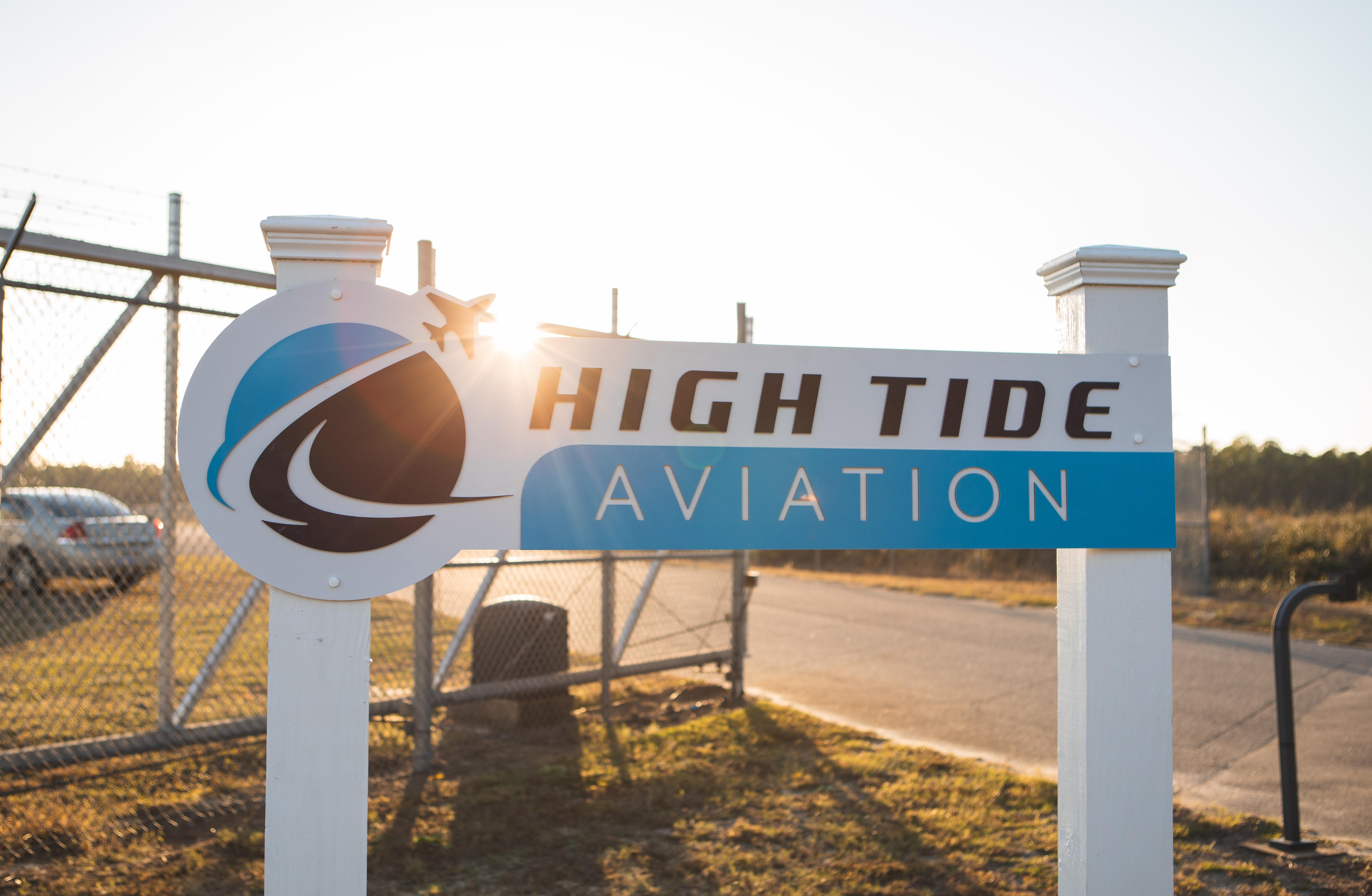 High Tide Aviation front sign in Southport, NC