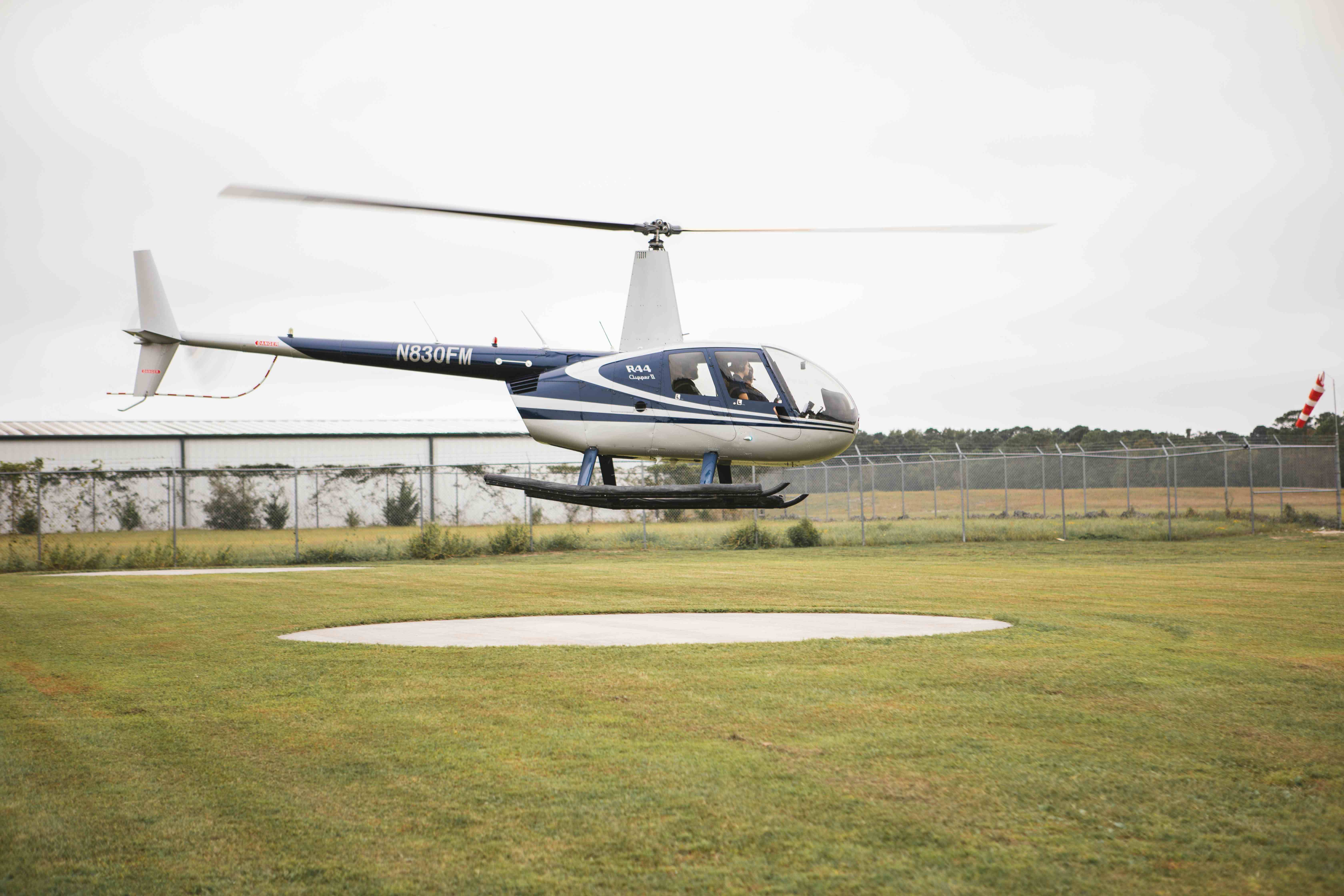 High Tide Aviation R44 helicopter in Southport, NC.