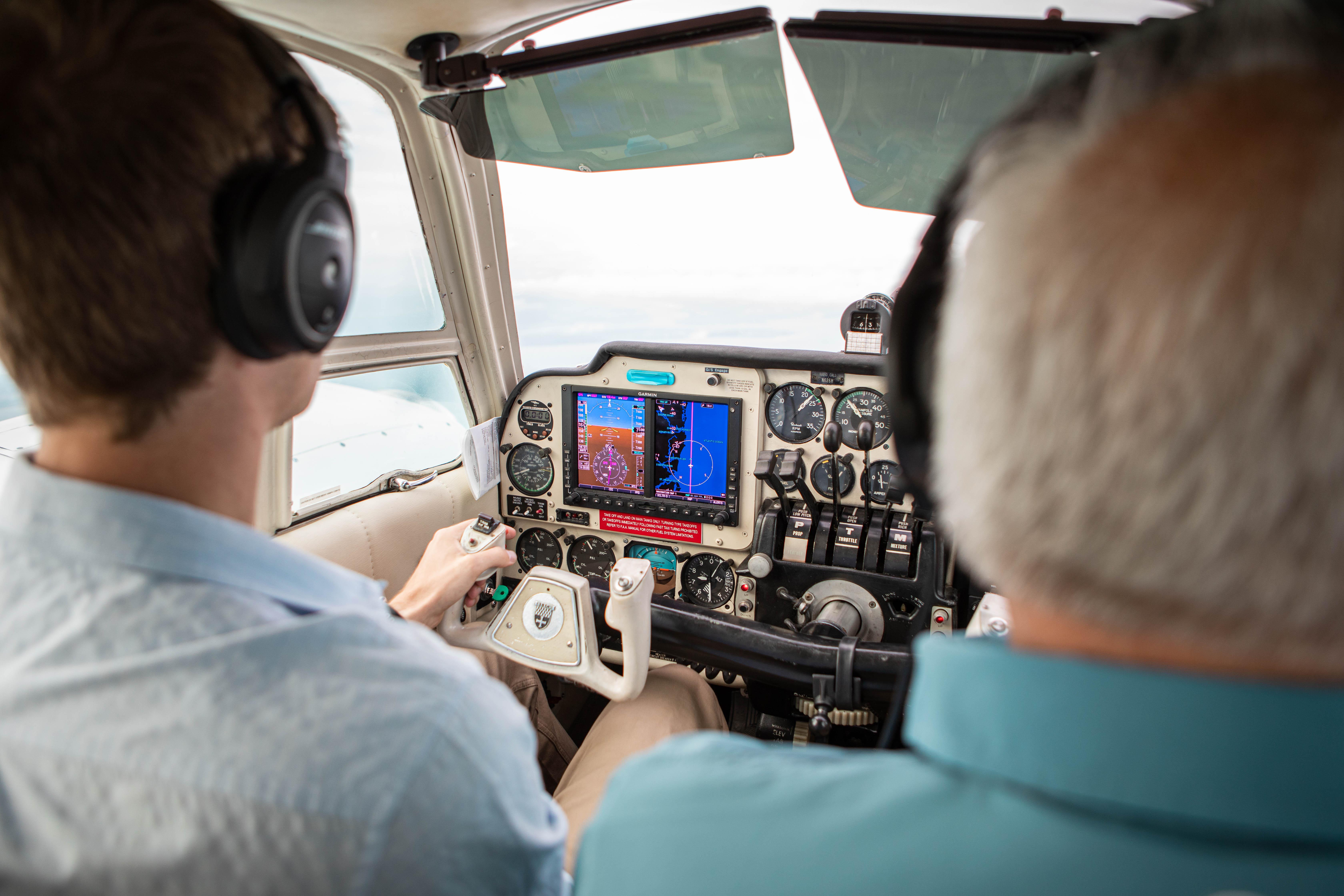 Student and CFI flying in IFR conditions.