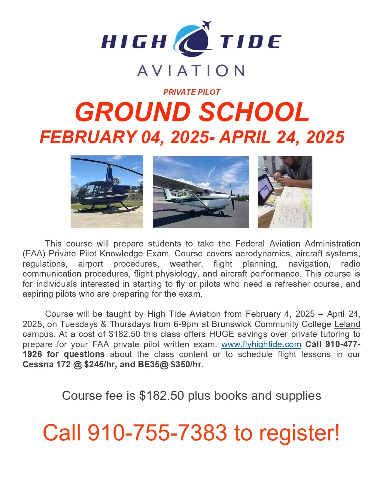 Ground School training starting soon